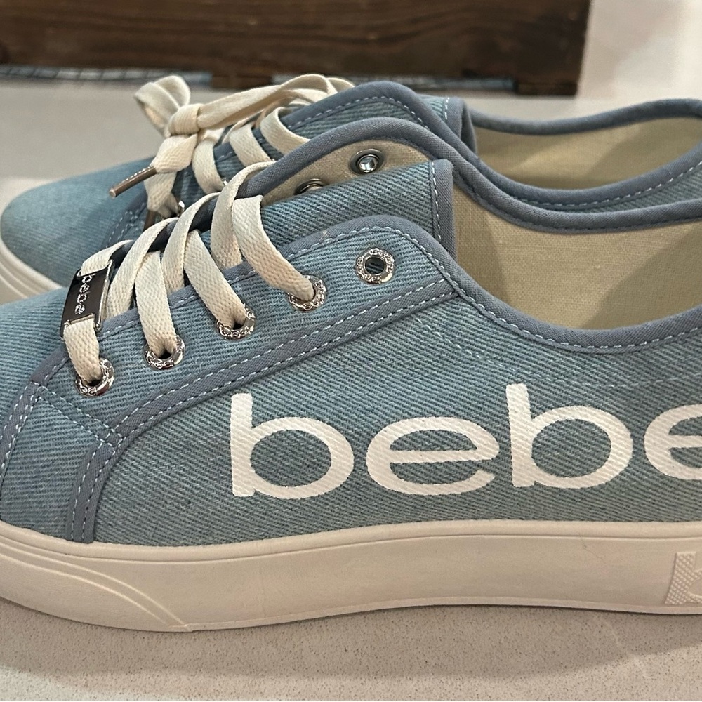 NWOB Bebe Destini Blue Canvas Sneakers Size 8.5